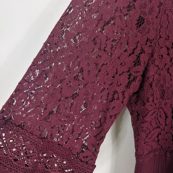 Altar'd State Maroon Lace Mini Dress Women's Medium - Picture 9 of 12